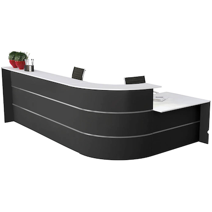 Artikelbild für Kerkmann Empfangstheke BARI L-Form, anthrazit, weiß 370,0 x 200,0 x 112,0 cm, Artikelnummer 690540