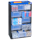 Artikelbild 1 für Allit VarioPlus Kleinteilemagazin schwarz, blau 30,0 x 13,5 x 52,5 cm, 1 St., Artikelnummer 837498