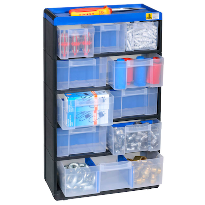 Artikelbild für Allit VarioPlus Kleinteilemagazin schwarz, blau 30,0 x 13,5 x 52,5 cm, 1 St., Artikelnummer 837498