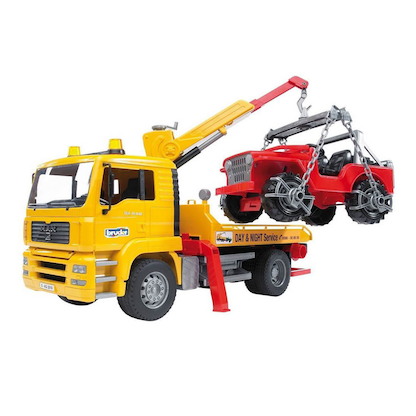Artikelbild für bruder MAN TGA Abschlepp-LKW mit Geländewagen 2750 Spielzeugauto, Artikelnummer 362357