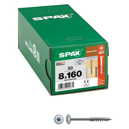 Artikelbild für SPAX® Holzbauschrauben T40 Tellerkopf WIROX 0251010801605 8 mm x 160 mm, 50 St., Artikelnummer 397319