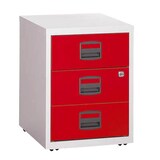 Artikelbild 1 für BISLEY Home Rollcontainer lichtgrau, kardinalrot 3 Auszüge 41,3 x 40,0 x 52,8 cm, Artikelnummer 728824