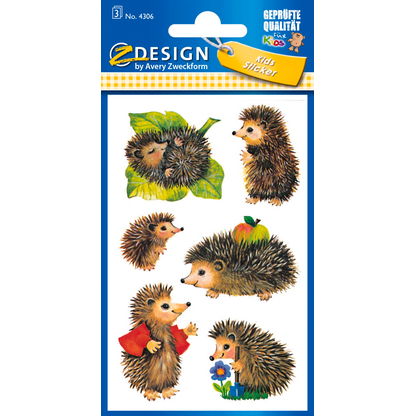 Artikelbild für AVERY Zweckform Aufkleber 4306 Igel, 18 Etiketten, Artikelnummer 242187