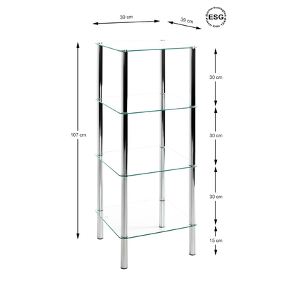 Artikelbild 4 für HAKU Möbel Badregal 90240 silber 39,0 x 39,0 x 107,0 cm, Artikelnummer 558401