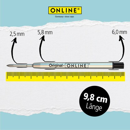 Artikelbild 7 für ONLINE® Kugelschreiberminen B schwarz, 6 St., Artikelnummer 617367