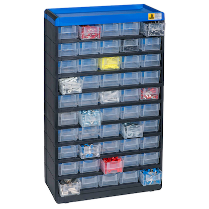 Artikelbild für Allit VarioPlus Kleinteilemagazin schwarz, blau 30,0 x 13,5 x 52,5 cm, 1 St., Artikelnummer 837652
