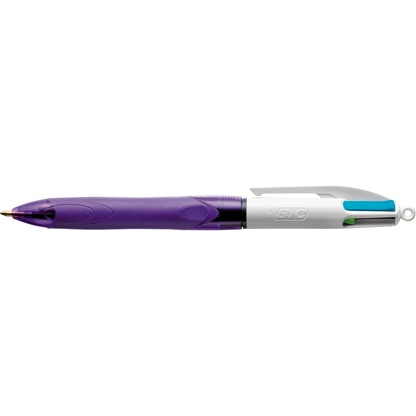 Artikelbild für BIC 4-Farben-Kugelschreiber 4 Colours GRIP Fashion lila/weiß, Schreibfarbe: hellgrün, rosa, violett, türkis, 1 St., Artikelnummer 314274