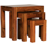 Artikelbild 1 für WOHNLING Beistelltische-Set rechteckig Massivholz sheesham, 3 St., Artikelnummer 904495