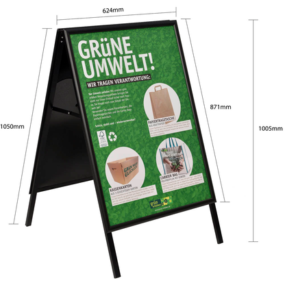 Artikelbild 2 für update displays Kundenstopper schwarz DIN A1 2 Fächer 62,4 x 80,0 x 100,5 cm, 1 St., Artikelnummer 217477