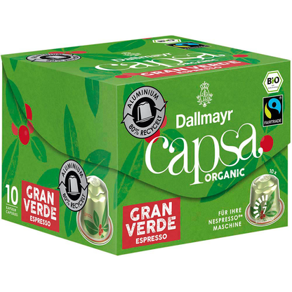 Artikelbild 5 für Dallmayr Capsa Gran Verde Espresso Bio-Kaffeekapseln, Arabicabohnen kräftig, 10 Stück, Artikelnummer 470894
