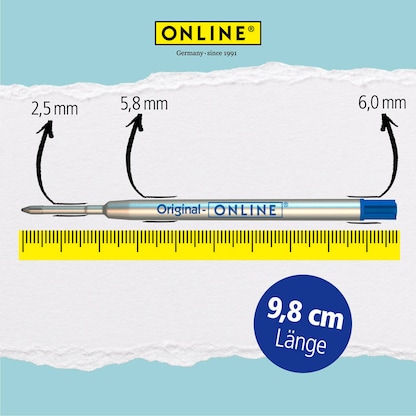 Artikelbild 7 für ONLINE® Kugelschreiberminen M blau, 6 St., Artikelnummer 238347