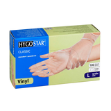 Artikelbild 1 für HYGOSTAR unisex Einmalhandschuhe CLASSIC transparent Größe L, 100 St., Artikelnummer 597757