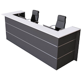 Artikelbild 1 für Kerkmann Empfangstheke BARI U-Form, anthrazit, weiß 300,0 x 95,0 x 108,0 cm, Artikelnummer 690331