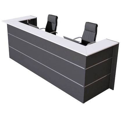 Artikelbild für Kerkmann Empfangstheke BARI U-Form, anthrazit, weiß 300,0 x 95,0 x 108,0 cm, Artikelnummer 690331