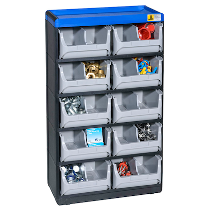 Artikelbild für Allit VarioPlus Kleinteilemagazin schwarz, blau 30,0 x 16,5 x 52,5 cm, 1 St., Artikelnummer 837688