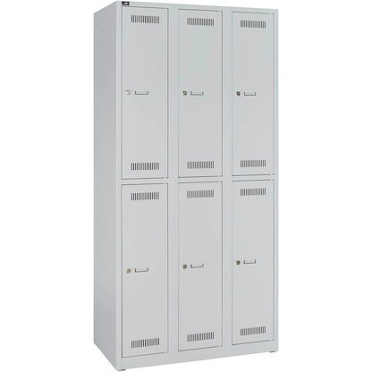 Artikelbild für BISLEY LIGHT Spind lichtgrau GL09T2645, 6 Schließfächer 90,0 x 50,0 x 185,0 cm, Artikelnummer 280212