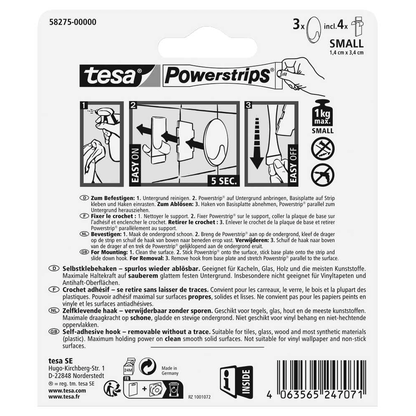 Artikelbild 3 für tesa Oval Small Klebehaken für max. 1,0 kg, 1,4 x 3,4 cm, 3 St., Artikelnummer 739163