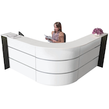 Artikelbild 1 für Kerkmann Empfangstheke BARI L-Form, weiß, anthrazit 235,0 x 235,0 x 112,0 cm, Artikelnummer 690471