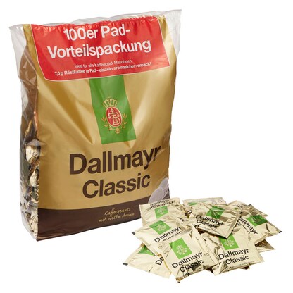 Artikelbild für Dallmayr Classic Kaffeepads, Arabica- und Robustabohnen 100 Stück, Artikelnummer 457700