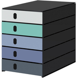 Artikelbild 1 für styro Schubladenbox styroval pro Emotions Gletscher weiß, grün, blau, grau 14-8000.GL, DIN A4 mit 5 Schubladen, 1 St., Artikelnummer 660611