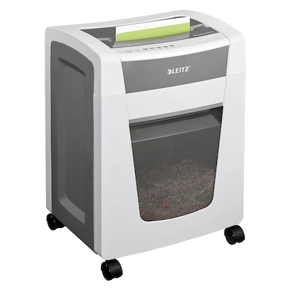 Artikelbild für LEITZ IQ Office Pro Aktenvernichter mit Partikelschnitt P-6, 1 x 5 mm, bis 5 Blatt, weiß, Artikelnummer 634713