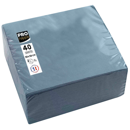 Artikelbild für PROnappe Servietten grau 2-lagig 38,0 x 38,0 cm, 40 St., Artikelnummer 361996