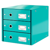Artikelbild 1 für LEITZ Schubladenbox Click & Store eisblau 60480051, DIN A4 mit 3 Schubladen, 1 St., Artikelnummer 211072