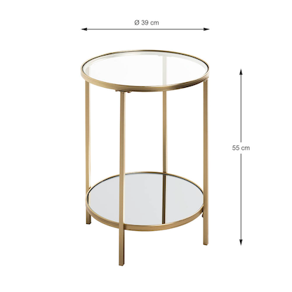 Artikelbild 2 für HAKU Möbel Beistelltisch rund Spiegel, Sicherheitsglas gold 39,0 x 39,0 x 55,0 cm, 1 St., Artikelnummer 772461