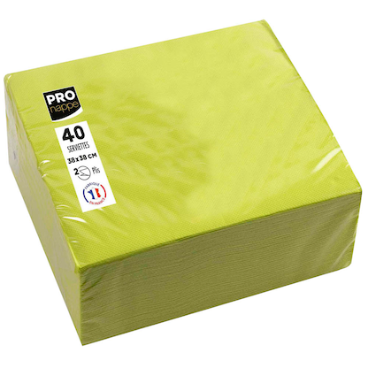 Artikelbild für PROnappe Servietten kiwigrün 2-lagig 38,0 x 38,0 cm, 40 St., Artikelnummer 362008