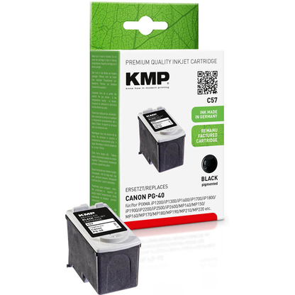 Artikelbild für KMP C57 schwarz Druckerpatrone kompatibel zu Canon PG-40, Artikelnummer 396093
