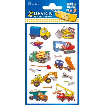 Artikelbild für AVERY Zweckform Aufkleber 53209 Baufahrzeuge, 30 Etiketten, Artikelnummer 242311