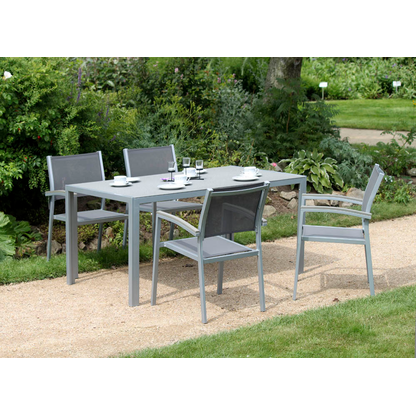 Artikelbild 7 für Garden Pleasure Gartenstühle mit Armlehnen GRACE grau, Metall, 4 St., Artikelnummer 285488