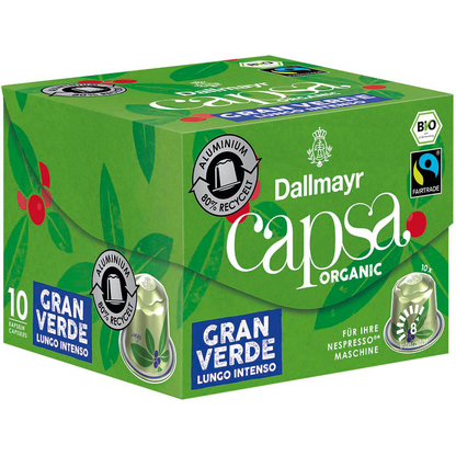 Artikelbild 5 für Dallmayr Capsa Gran Verde Lungo Intenso Bio-Kaffeekapseln, Arabicabohnen kräftig, 10 Stück, Artikelnummer 470887