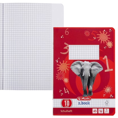 Artikelbild für herlitz Schulheft x.book Lineatur 10 kariert DIN A5 Außenrand, 16 Blatt, 1 St., Artikelnummer 891707