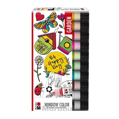 Artikelbild 2 für Marabu Garden Fenstermalfarben farbsortiert 10x 25,0 ml, Artikelnummer 131179