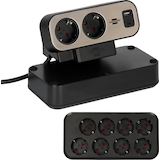 Artikelbild 1 für brennenstuhl estilo Duplex USB 10-fach Tischsteckdose 2,0 cm schwarz, Artikelnummer 482552