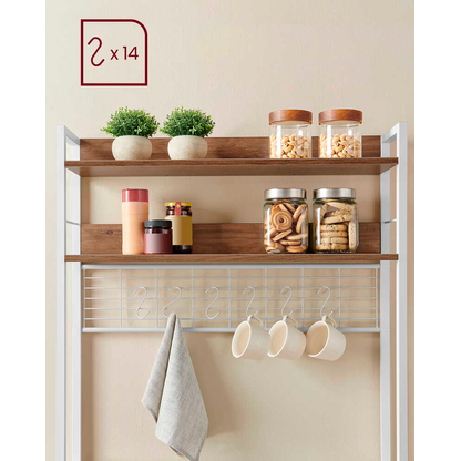 Artikelbild 3 für VASAGLE Küchenregal weiß, walnussbraun 80,0 x 40,0 x 170,0 cm, 1 St., Artikelnummer 759849