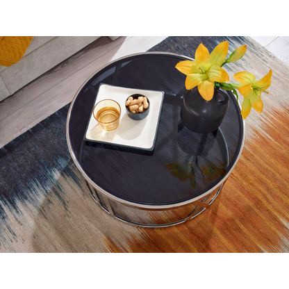 Artikelbild 5 für WOHNLING Couchtisch rund Glas silber 60,0 x 60,0 x 30,0 cm, 1 St., Artikelnummer 166359