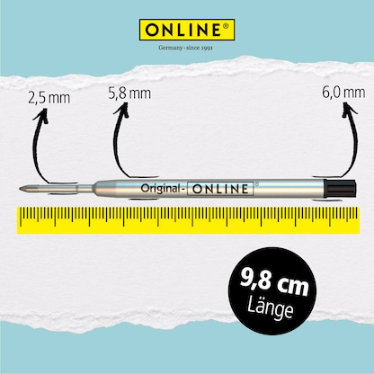 Artikelbild 8 für ONLINE® Kugelschreiberminen M schwarz, 6 St., Artikelnummer 238289