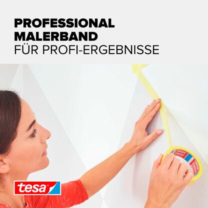 Artikelbild 4 für tesa PROFESSIONAL Malerband gelb 25,0 mm x 25,0 m 1 Rolle, Artikelnummer 723886