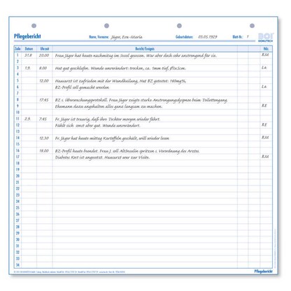 Artikelbild für BOI Pflegebericht beidseitig verwendbar Formulare, 50 St., Artikelnummer 702059
