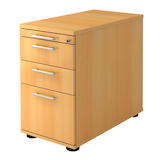 Artikelbild 1 für HAMMERBACHER Gradeo Standcontainer buche 4 Auszüge Kunststoff-Relinggriff silber 42,8 x 80,0 x 72,0 - 76,0 cm, Artikelnummer 385922