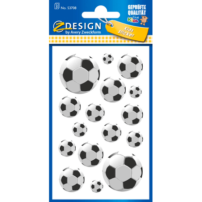 Artikelbild für AVERY Zweckform Aufkleber 53708 Fussball, 48 Etiketten, Artikelnummer 242224