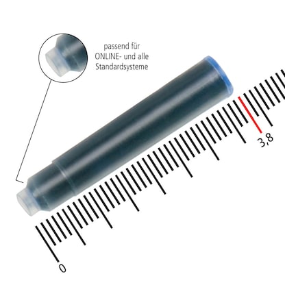 Artikelbild 7 für ONLINE® Tintenpatronen für Füller 17113/12 königsblau, 6 St., Artikelnummer 283814