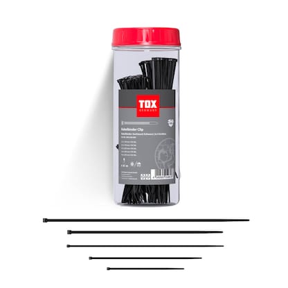 Artikelbild für TOX Kabelbinder-Set Clip schwarz 100,0, 160,0, 200,0, 250,0 mm x 2,5, 3,6, 4,8 mm, 500 St., Artikelnummer 560296