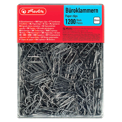 Artikelbild für herlitz Büroklammern silber verzinkt, 1.200 St., Artikelnummer 801906
