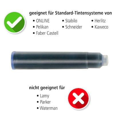 Artikelbild 8 für ONLINE® Tintenpatronen für Füller 17113/12 königsblau, 6 St., Artikelnummer 283814