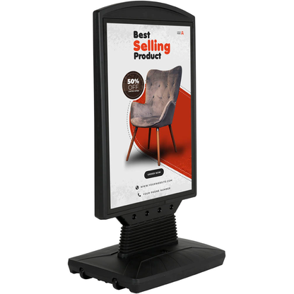 Artikelbild für update displays Kundenstopper WindSign FLEX schwarz DIN A1 2 Fächer 70,0 x 50,0 x 129,9 cm, 1 St., Artikelnummer 217537