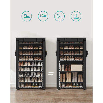 Artikelbild 3 für SONGMICS Schuhregal schwarz 88,0 x 28,0 x 160,0 cm, 1 St., Artikelnummer 262236