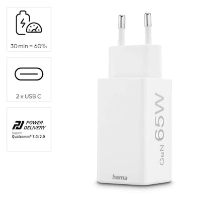 Artikelbild 3 für hama GaN-Ladeadapter weiß, 65 Watt, Artikelnummer 280657